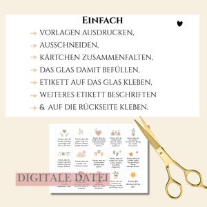Einfaches Bastelset zum Ausdrucken – Dankeskarten ausschneiden, falten und als Geschenk für Erzieherinnen gestalten