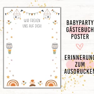 Guest Book Baby Shower Poster, Guest Picture Boho, Fingerprint Guest Book, Baby Shower Party, Baby Shower Gift, Decoration, Baby Keepsake Poster Guests