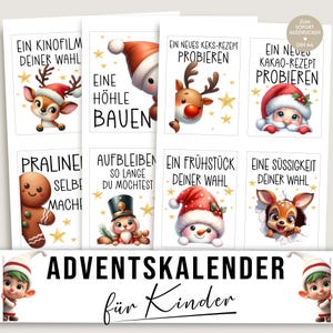 Advent calendar DIY children, vouchers to print, Advent calendar crafting filling, Christmas, ideas Christmas calendar gifts child
