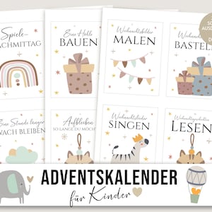 Advent calendar, children, boho, make your own Advent calendar, DIY, gifts Advent calendar, Christmas calendar, child, instant download, PDF
