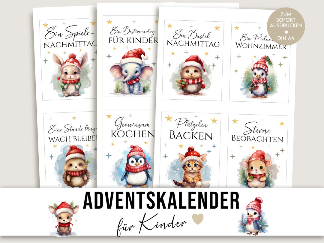 Advent Calendar Vouchers Children Time Instead of Stuff Gift Etsy