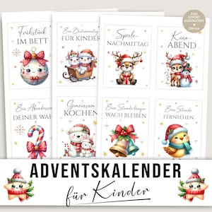 Calendario dell'Avvento fai da te per bambini, buoni, attività, idee per riempire il calendario dell'Avvento, lavoretti per il calendario di Natale per i più piccoli, modelli di stampa