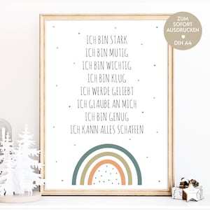 Affirmations for children | Christmas gift children | Affirmation Cards for Kids | Affirmation Poster | Nursery Rainbow | PDF