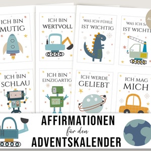 Advent Calendar Children Affirmations Download Christmas Calendar Affirmation Cards Child Advent Calendar Ideas Make Yourself Craft DIY