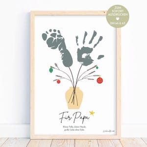 Christmas gift dad DIY | Handprint baby picture | Baby footprint toddler | Christmas gift father | Boho | Digital download