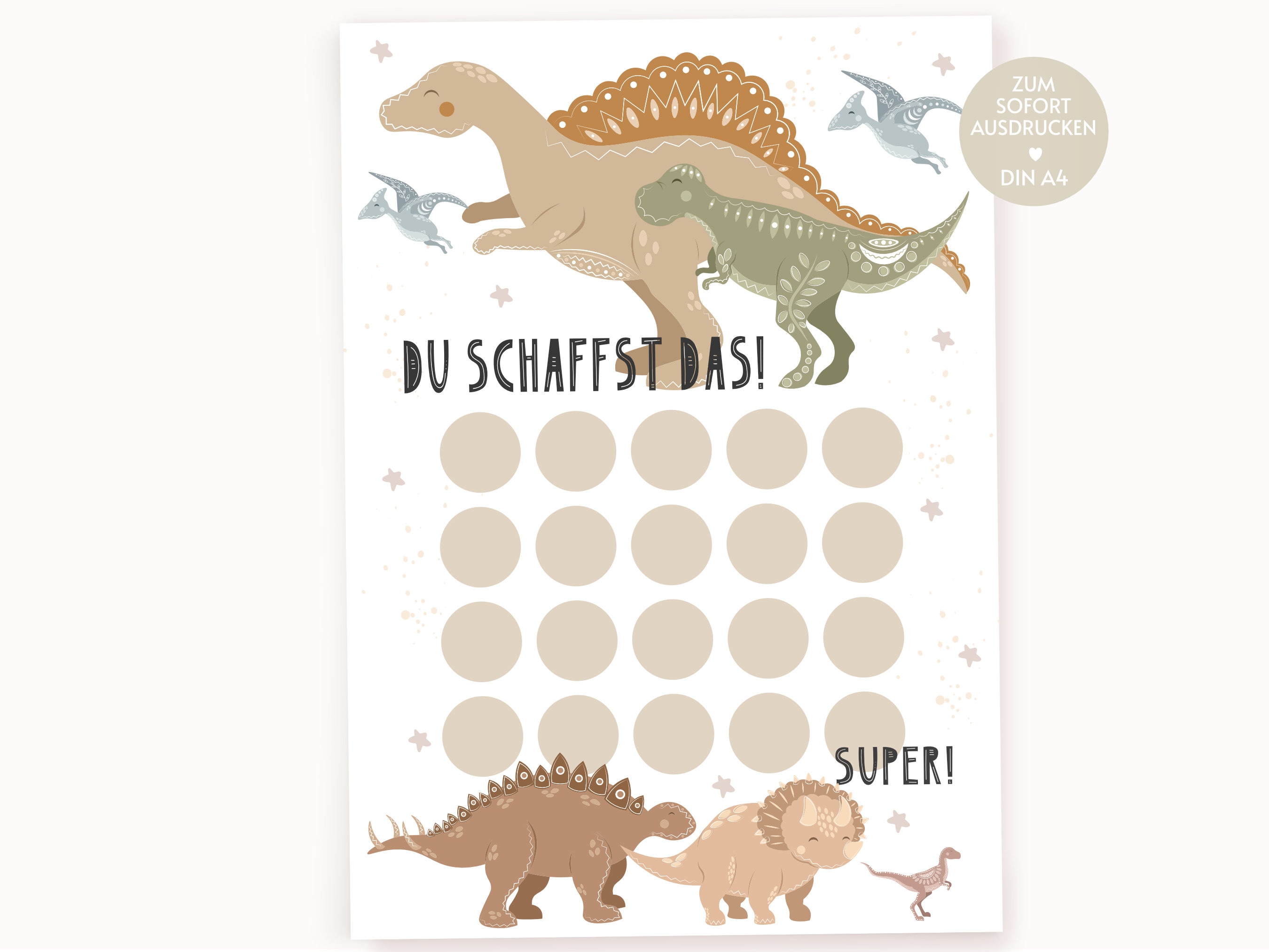 Dino-Aufkleber Für Kids – 24 Bunte Bögen Mit Verschiedenen Dinos | Perfekt Für Party, Schule & Belohnung