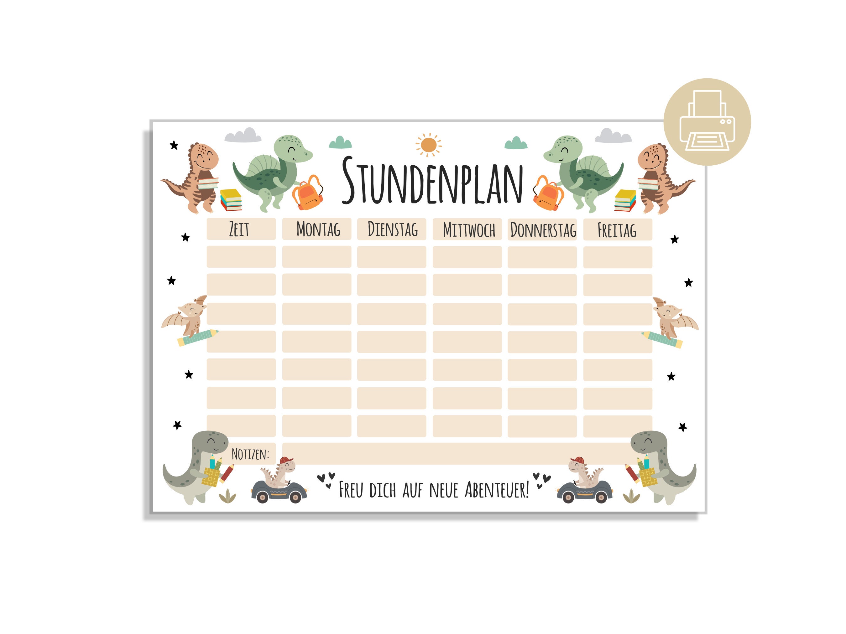 Stundenplan Für Jungen Und Mädchen Zum Ausdrucken Dino - Etsy
