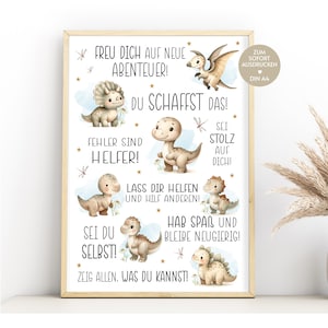 Einschulung Geschenk Junge Mädchen, Schulanfang Geschenkidee DIY, Poster, Dinosaurier, Geschenk für das Schulkind, Einschulungsgeschenk, PDF