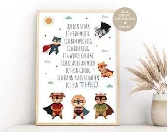 Affirmations Children | Affirmation Poster Kids | kids personalized gifts | Nursery | Affirmation Cards Kids | Download