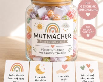 Back-to-school gift, encouragement glass, back-to-school gift for girls and boys, first day of school DIY gift idea, last-minute boho PDF
