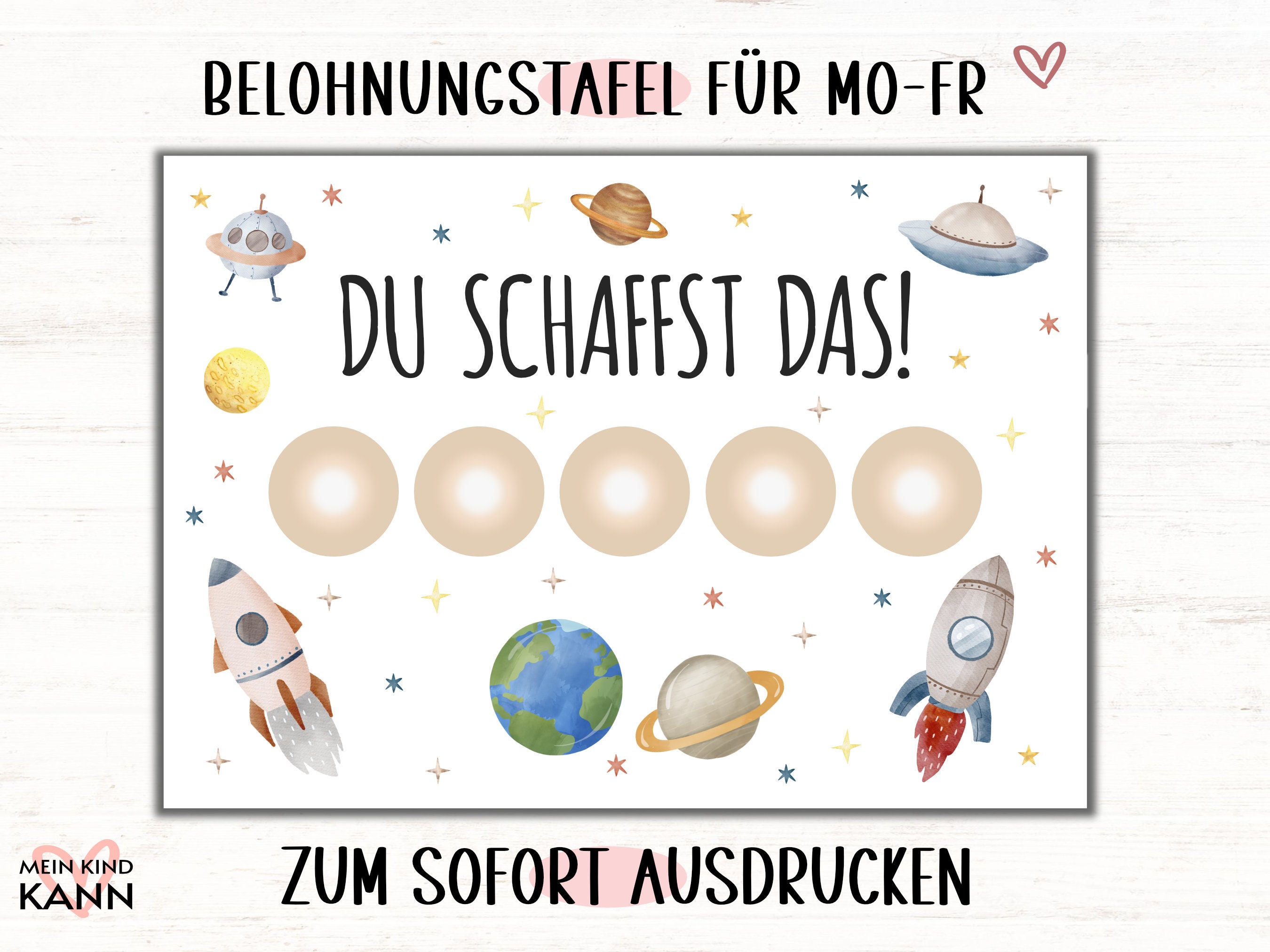 66 Belohnungskarten Für Kinder Mit Sternaufklebern – Motiv Weltraum & Party, 14 X 15,2 Cm