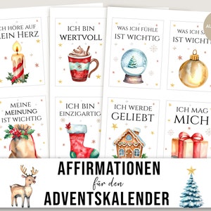Adventskalender vulideeën, affirmatiekaarten, affirmaties, download, inhoud, vulling, DIY adventskalender voor mannen, vrouwen, kinderen