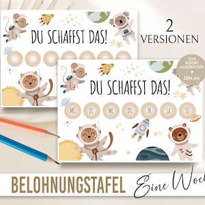 Ruimtebeloningsplan, PDF, Routineplan, Weekplan, Kindbeloningsbord, Beloningskaart, Peuter, Kinderbeloningssysteem, Boho