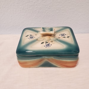 Vintage Ceramic Floral Trinket Box