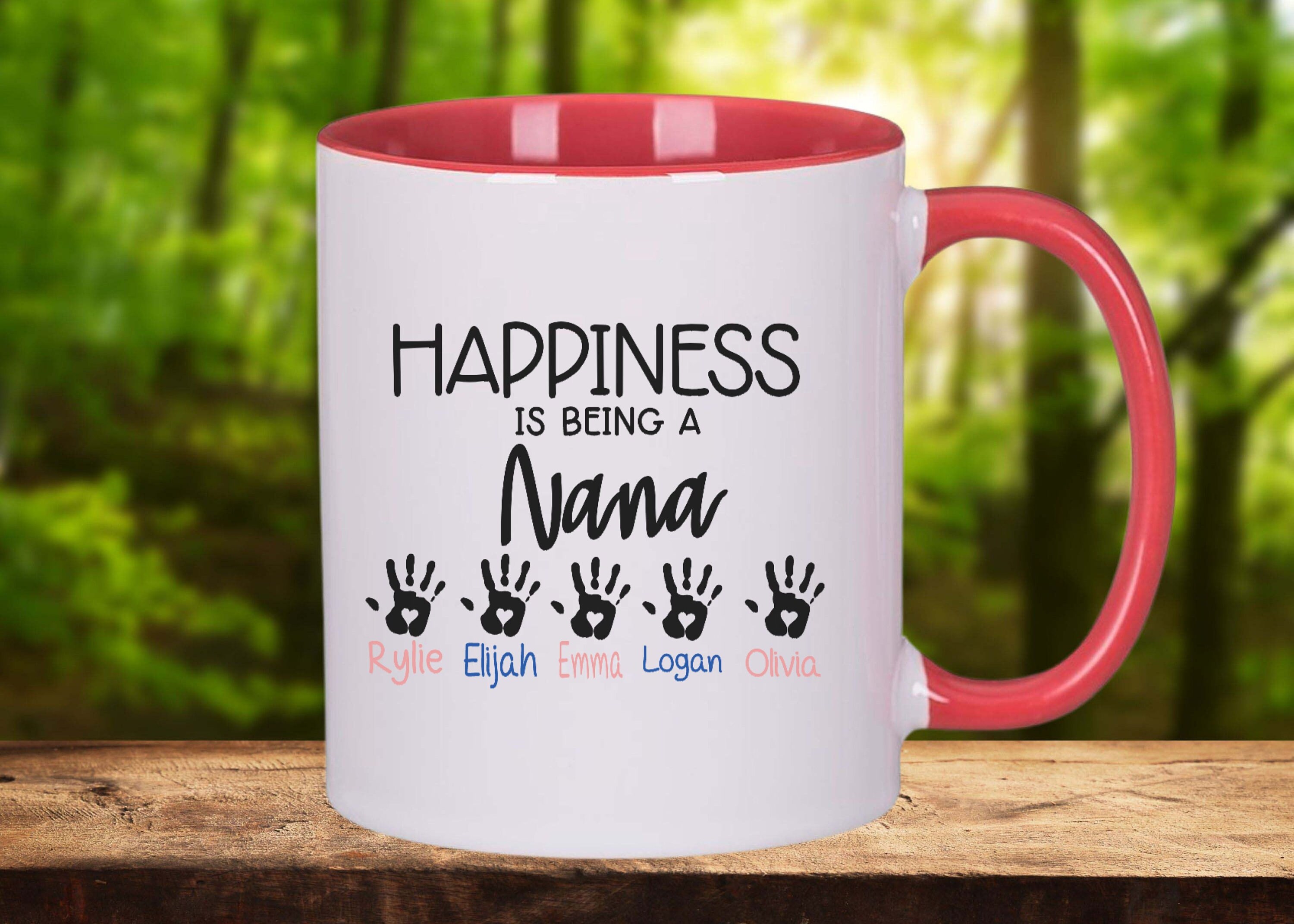 Happiness Is Being A Grandma Mug 11oz Personalized Gift Custom Name Mug