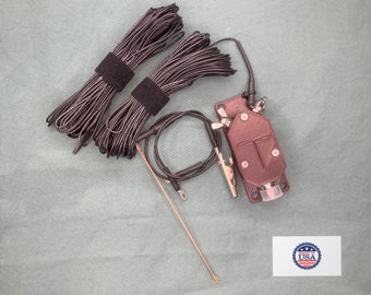 80 -6 Meter QRP Variable Length - Random Wire - Multiband Ham Radio Antenna with Carbon Fiber Enclosure, Accessories and Carry Pouch