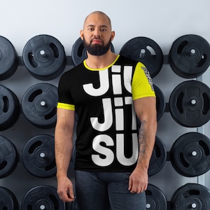 Brazilian Jiu Jitsu Rash Guard / Caracteres japoneses / Camisa de compresión Rash Guard / Letras de bloqueo / Manga corta / NoGi Rash Guard