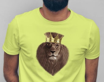 LöweKönig | Lustiges Löwe TShirt | Tough Lion TShirt | Löwe mit Augenklappe | Lustiges Animal T Shirt | Tier TShirt | Cooles Tier TShirt