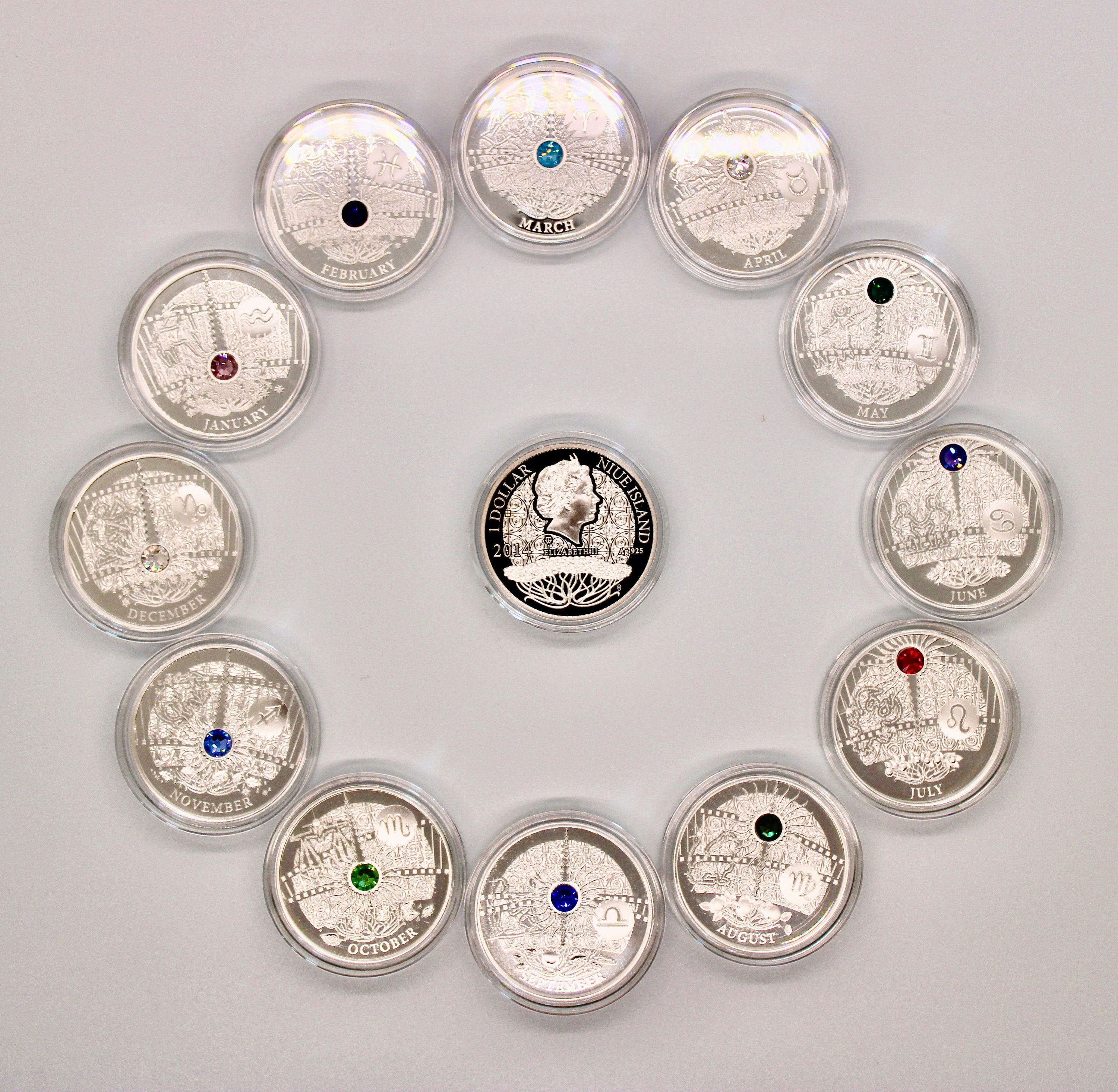 2014 Niue Silver Proof 10 Gram .925 Silver “magic Calendar of 