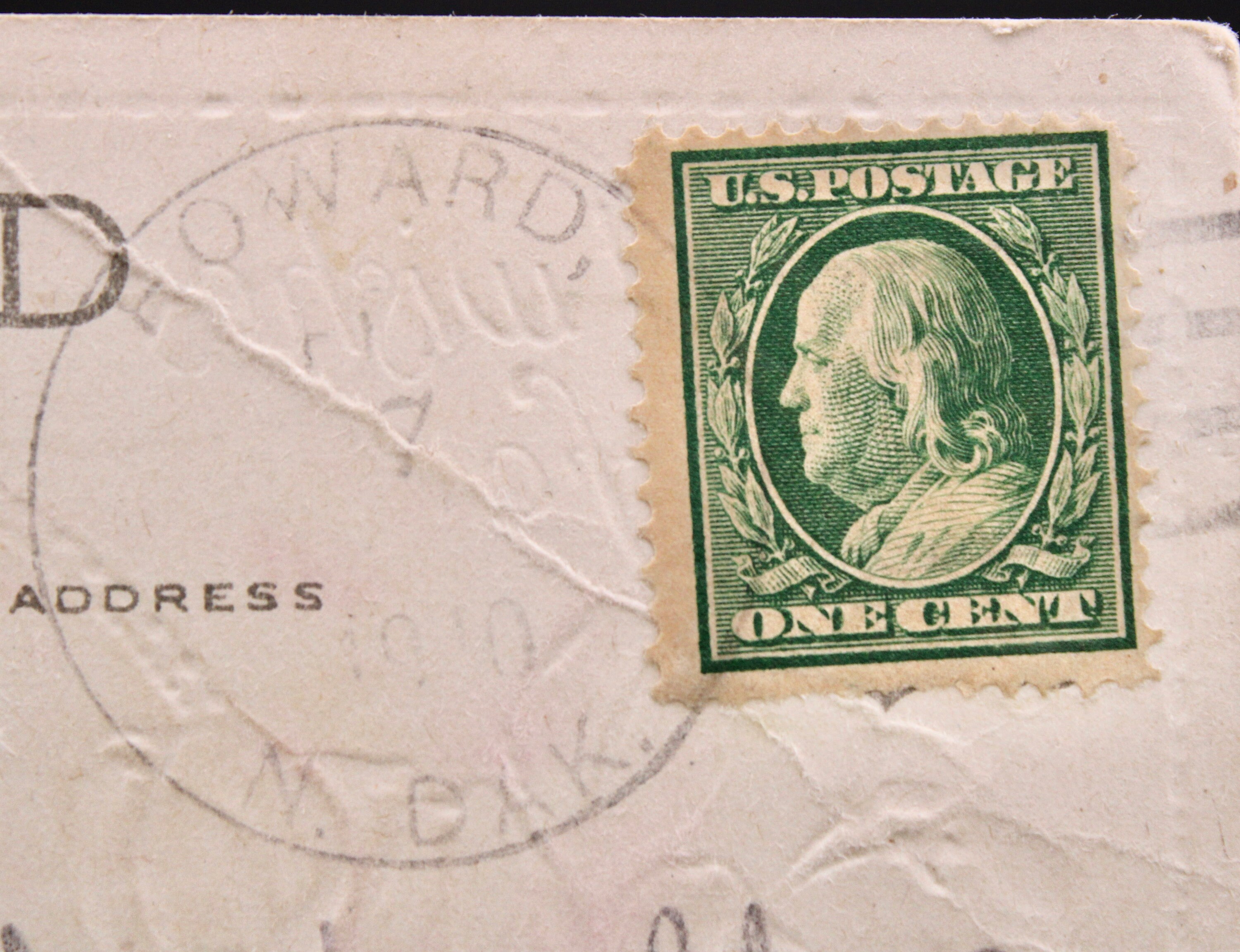 古い米国切手、1909年青みがかった灰色の紙スコット#357（二重線透かし