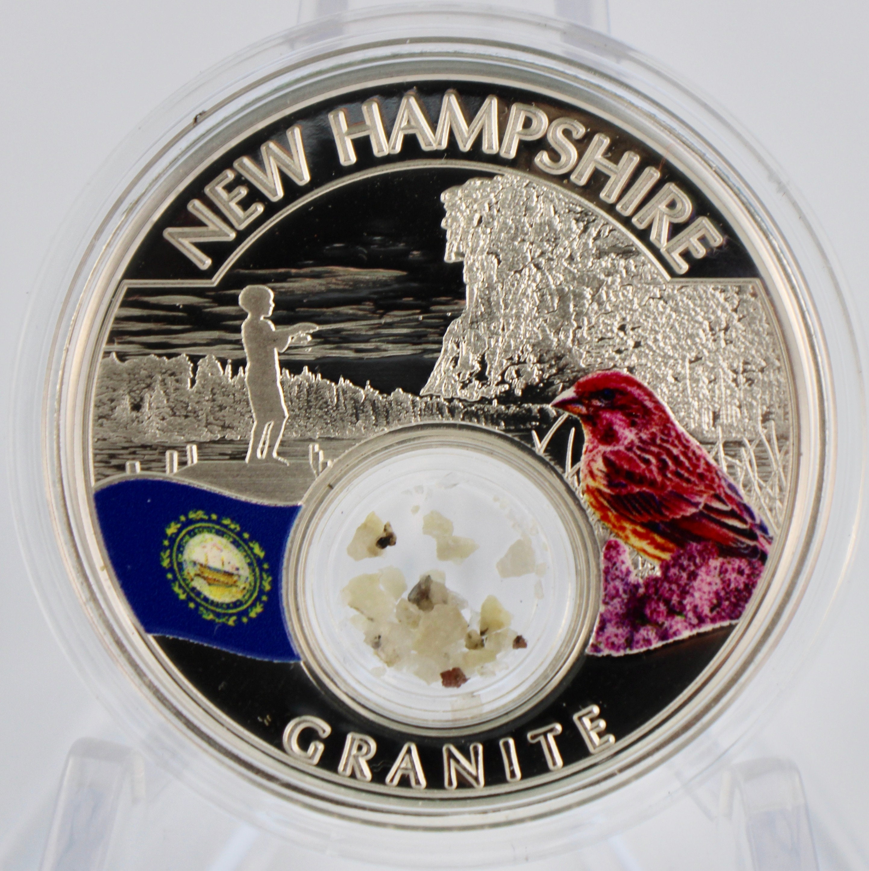 2022 Mesa Grande Treasures of the United States - New Hampshire W/ Granite,  Colored 1 Oz .999 Silver Proof Coin W/ Box & Coa-mintage 500 Pcs - Etsy
