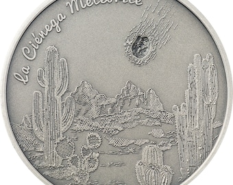 2021 Cook Islands La CIENEGA METEORITE 1oz 99.99 Fine Silver Antique Finish Coin in Presentation Box/COA, 2500 Minted Worldwide