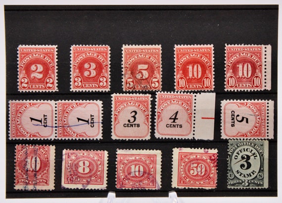 Old US Stamps, 1880-1950s Postage Due Stamps, BOB Mixed Mint