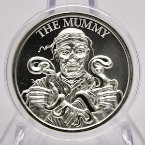 2021 THE MUMMY- Vintage Horror Series by Intaglio Mint 1 Troy Oz .999 Fine Silver Coin (BU), Capsule