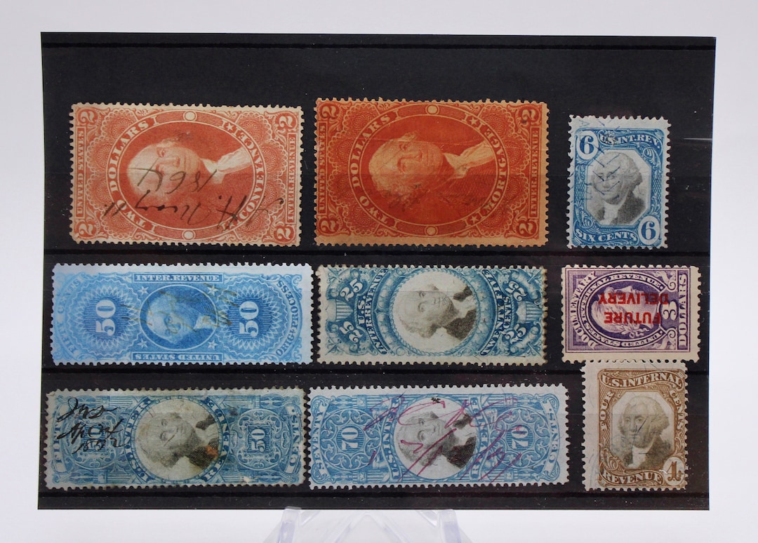 Old US Stamps, Back of Book Internal Revenue Stamps, Scott r60crc12 mixed Collection Used, H/NH