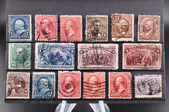 Old US Stamps, Mixed Collection of Used Stamps, 1893-1919 Scott  display picture 1