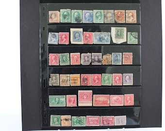 Old US Stamps, Mixed Collection of Used and Mint Stamps from 1860-1920, Scott #65-549 (2 Full Pages), OG/NG, H/Nh, High Cv: 500.00