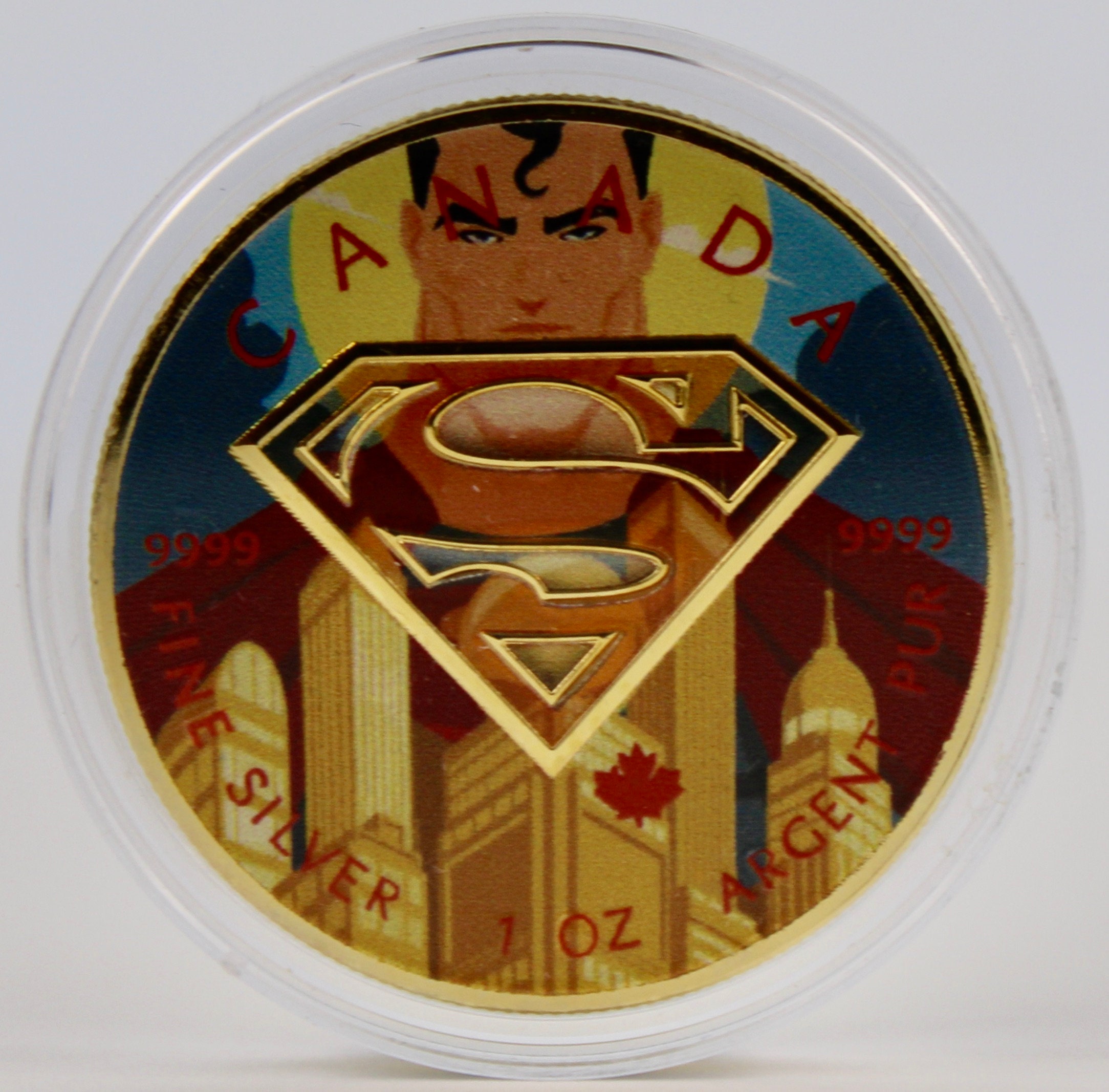 2016 Canada Superman - Metropolis Gold, Colorized & 24k Gold Gilded 1 Oz  .999 Silver Coin W/ Box and COA, Mintage of Only 100 PCS - Etsy
