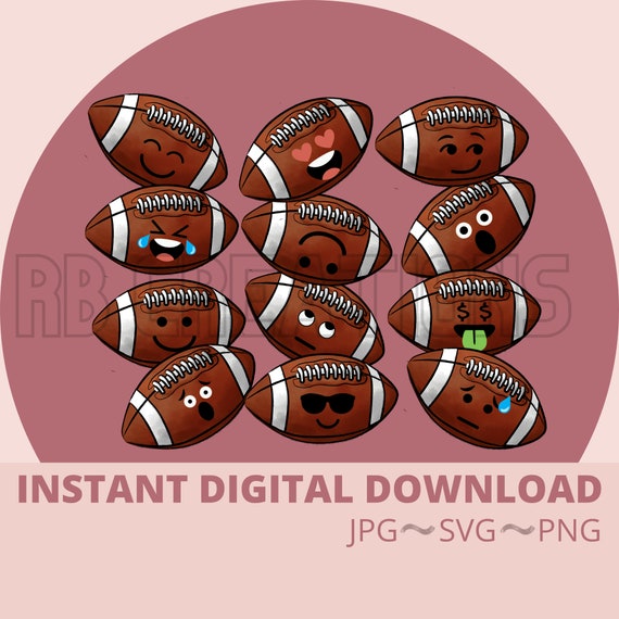 Football Emoji Svg Png Jpg Football Cute SVG Funny Etsy