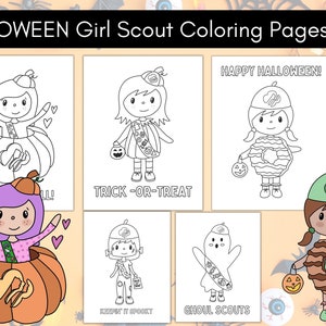 Girl Scout Halloween Coloring Activity, Ghoul Scout, Girl Scout ...