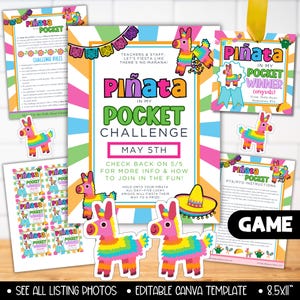Pacote de folhetos para jogos de agradecimento a professores da Fiesta, jogos para funcionários com piñata no meu bolso para o Cinco de Mayo, jogos para fortalecer o moral da equipe de professores com piñata