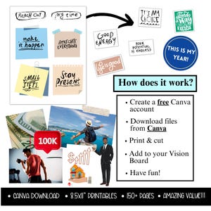 2026 Vision Board for Men Printable, Manifest New Year Goal Setting Vision Board Supplies Planner Template, Affirmations Board Clipart Image image 8