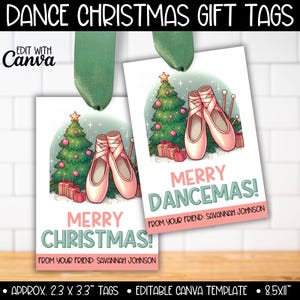 Cartão de presente de Natal para professor de dança e balé, presentes para amigos dançarinos de fim de ano, etiquetas de presente para treinador de dança, presente de professor, presentes para alunos de dança