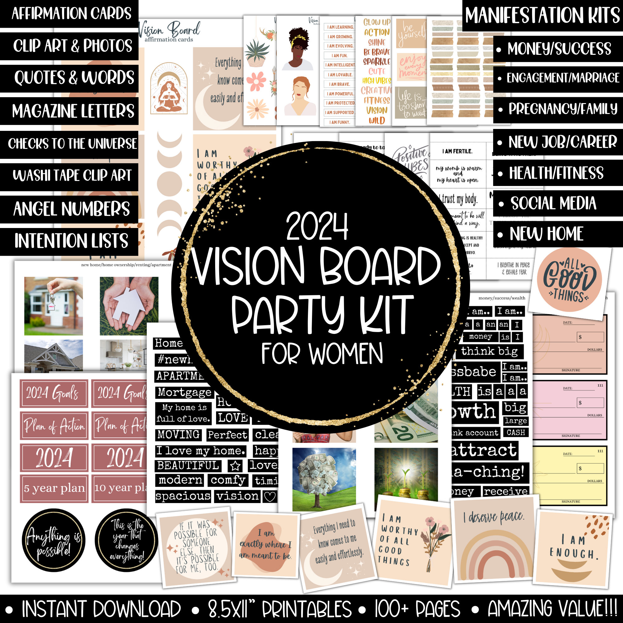 2024 Vision board Clip art book: The Ultimate Planner, with Powerful  Pictures, Images, Affirmations and Quotes for Manifestation and the Law of