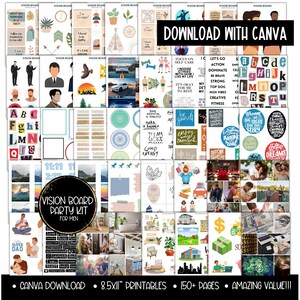 2026 Vision Board for Men Printable, Manifest New Year Goal Setting Vision Board Supplies Planner Template, Affirmations Board Clipart Image image 9