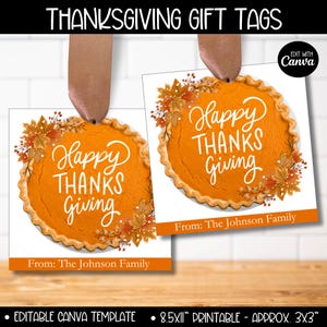 Étiquettes modifiables pour cadeaux de Thanksgiving pour enfants enseignants employés clients, étiquette cadeau automne reconnaissant pour vous, cadeaux de gratitude pour invités