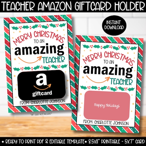 Festive Christmas Teacher Gift Card Holder, Last Minute Holiday Teacher Staff Appreciation Gifts, Winter Break Staff Faculty Gift Card Tags