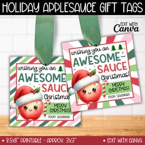 Urlaub Apfelsauce Kinder Klasse Lecker Geschenkanhänger, Weihnachten Apfelsauce Beutel Team Gesunder Snack, Nicht-Süßigkeiten Geschenke Party Favors Goodie Bags