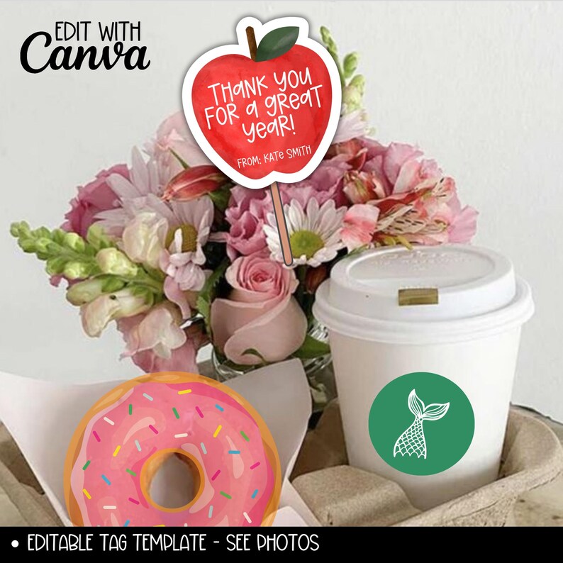 End of Year Teacher Staff Appreciation Apple Gift Tag, Last Day School ...