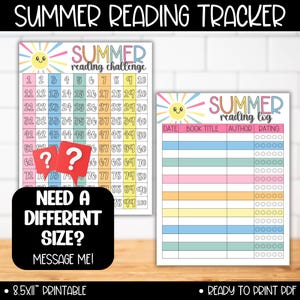 Summer Reading Log Printable Bundle, Kids Reading Challenge Chart, Reading Tracker, Book Log, Summer Literacy Activity for Kids image 3