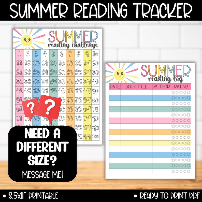 Summer Reading Log Printable Bundle, Kids Reading Challenge Chart, Reading Tracker, Book Log, Summer Literacy Activity for Kids image 3