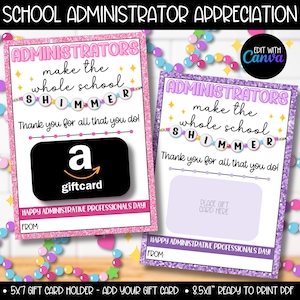 Porta carte regalo per la settimana di apprezzamento del personale amministrativo scolastico, regalo stampabile di ringraziamento per l'apprezzamento dell'ufficio dell'assistente