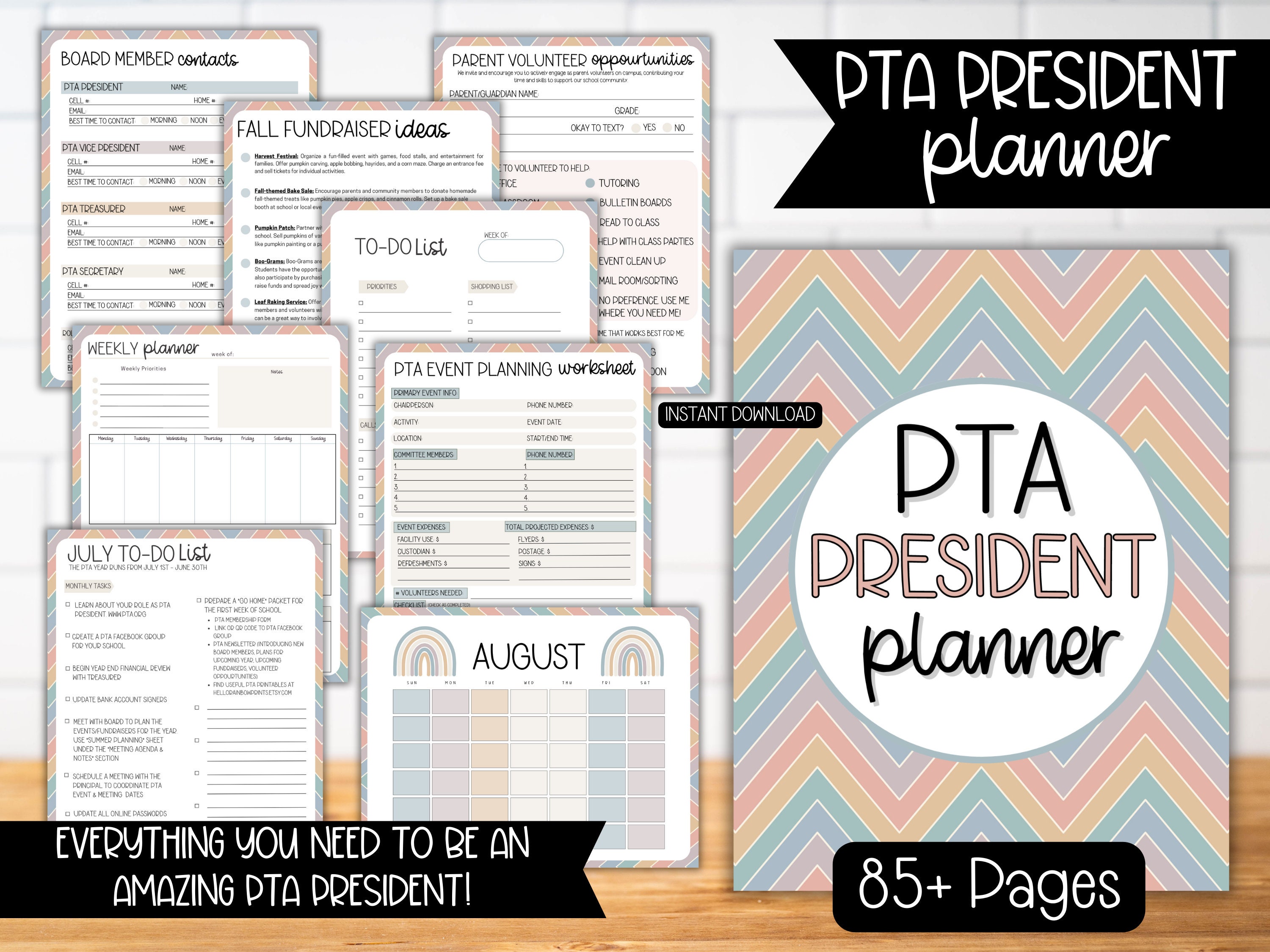 Digital PTA / PTO / PTSO Printable Planner Kit (Gray) - The Review