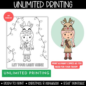 Girl Scout Holiday Christmas Hanukkah Coloring, Girl Scouts Christmas ...
