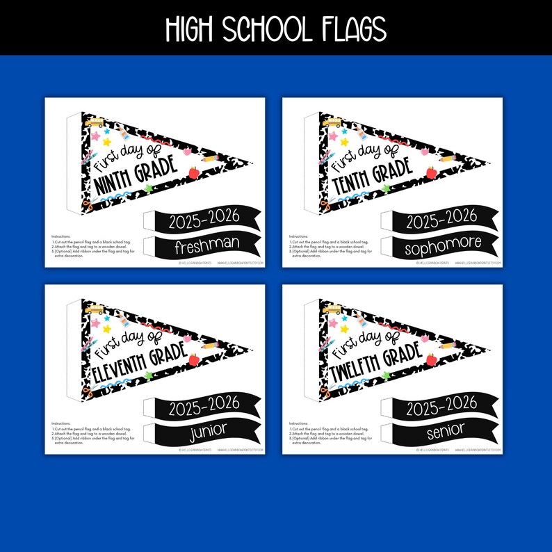 First Day of School Pennant Flag Craft, Back to School Composition ...