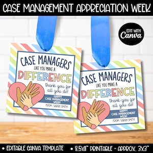 Case Manager Week Gift Tags, Case Resource Management Appreciation Week Gift Ideas, Social Case Worker, Care Coordinator, Support Services